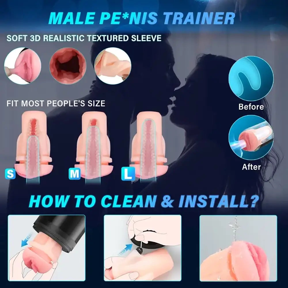 4 Sucking Vibrating Thrusting Modes Auto Masturbator Male Stroker