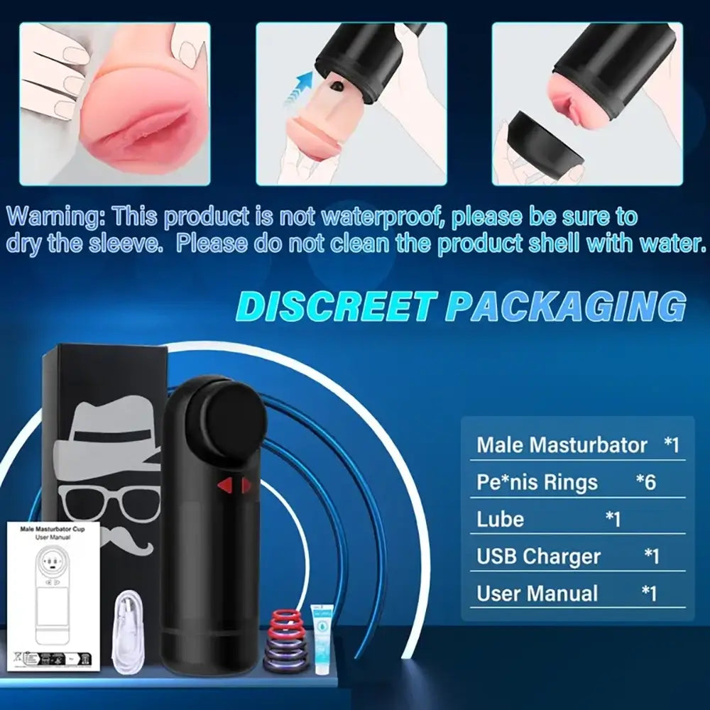 4 Sucking Vibrating Thrusting Modes Auto Masturbator Male Stroker