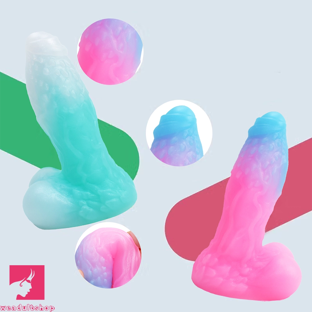 5.51in Silicone Uncut Luminous Monster Soft Dildo For Women Men Prostate