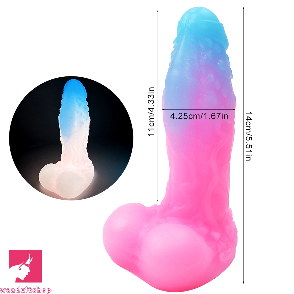 5.51in Silicone Uncut Luminous Monster Soft Dildo For Women Men Prostate