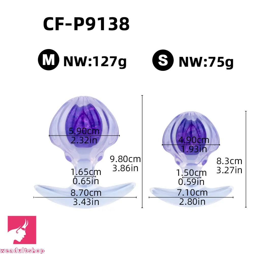 3.27in 3.86in Silicone Butt Plug Dildo Vaginal Massager & Anal Stimulator