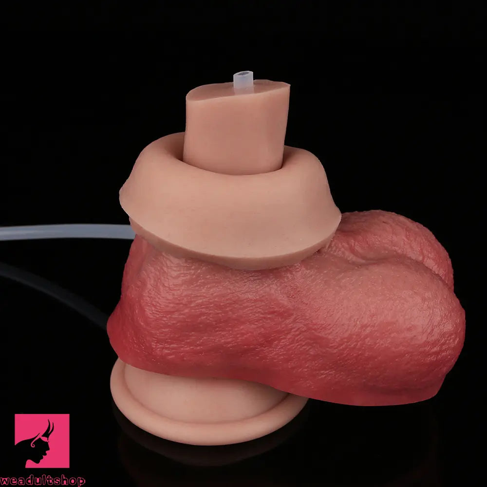 8.11in Liquid Silicone Uncut Double Layer Realistic Cumming Dildo Cock