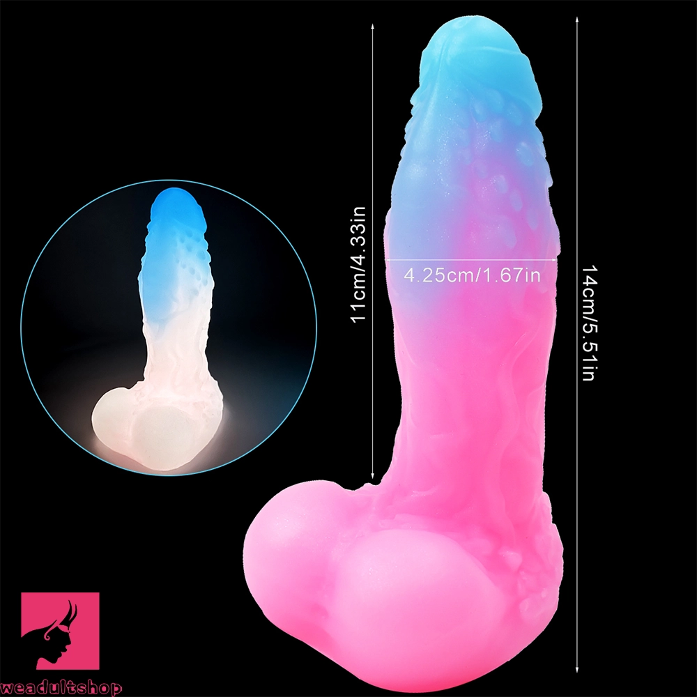 5.51in Silicone Uncut Luminous Monster Soft Dildo For Women Men Prostate