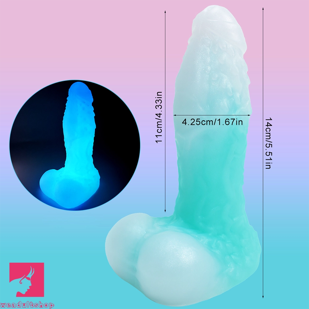 5.51in Silicone Uncut Luminous Monster Soft Dildo For Women Men Prostate