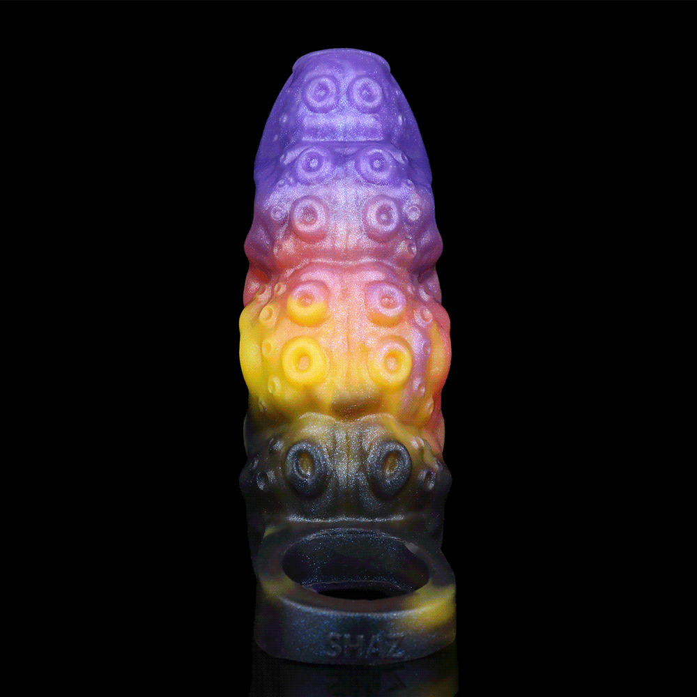 4.96in Sathos Euvoros Tentacle Silicone Soft Dildo Sleeve Penis Extender