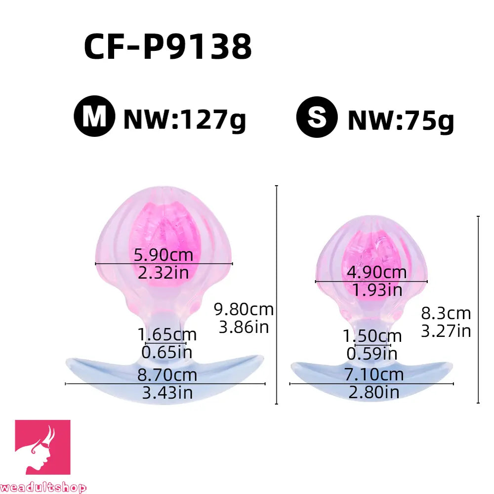 3.27in 3.86in Silicone Butt Plug Dildo Vaginal Massager & Anal Stimulator