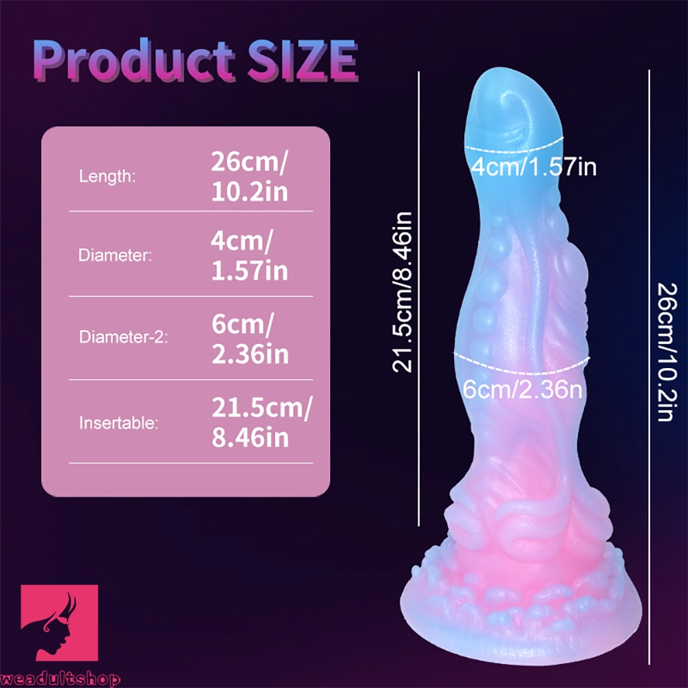10.2in Luminous Soft Monster Silicone Big Dildo For Prostate Masturbation