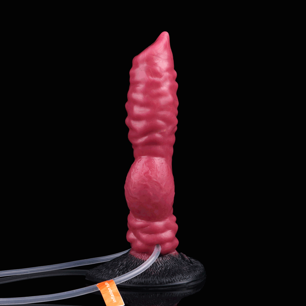 7.91in Dog Ejaculating Inflatable Silicone Soft Dildo For Women Cock Toy