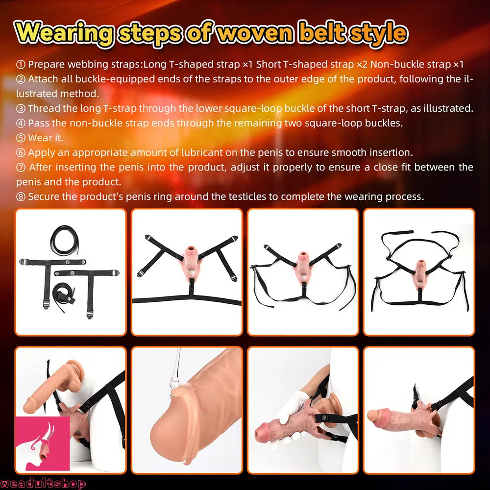 5.15in Liquid Silicone Strap on Penis Extender Cock Sleeve Dildo For Clit