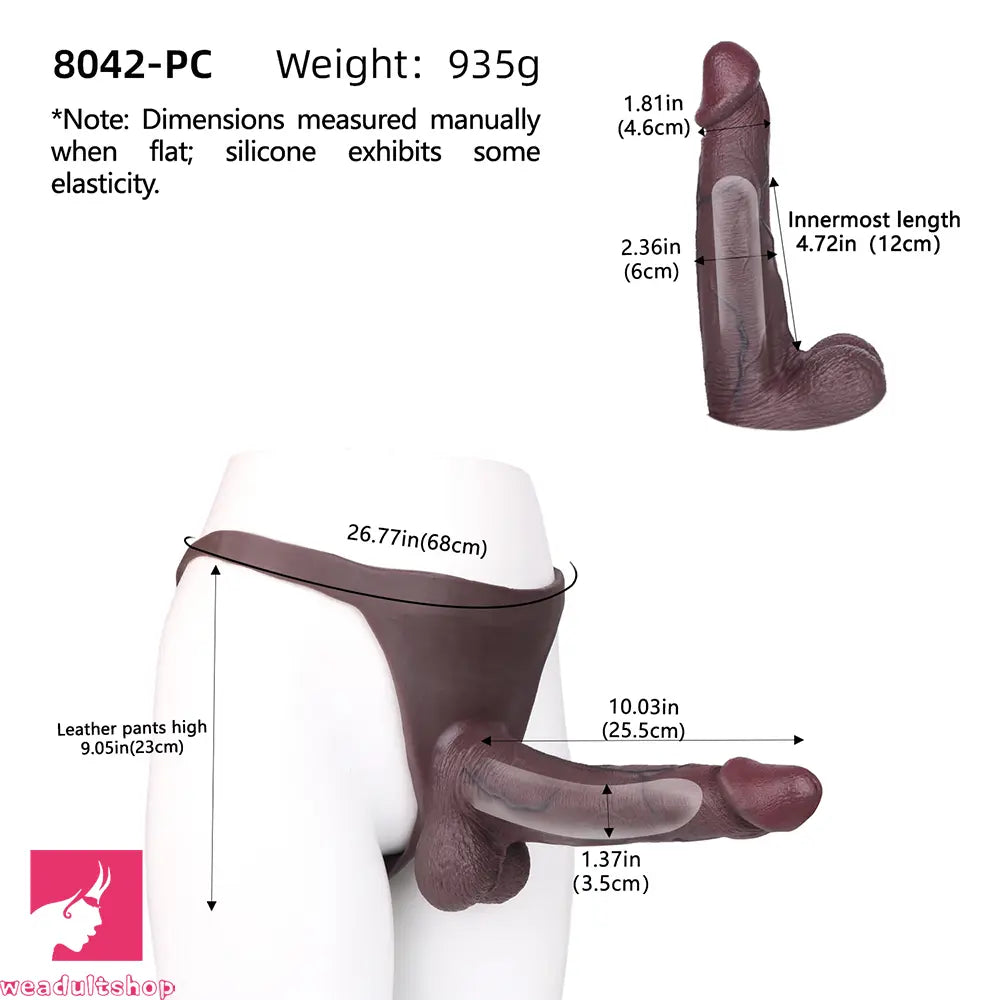 10.03in Hollow Strap on Dildo Panty Big Wearable Cock Dildo For Feeling