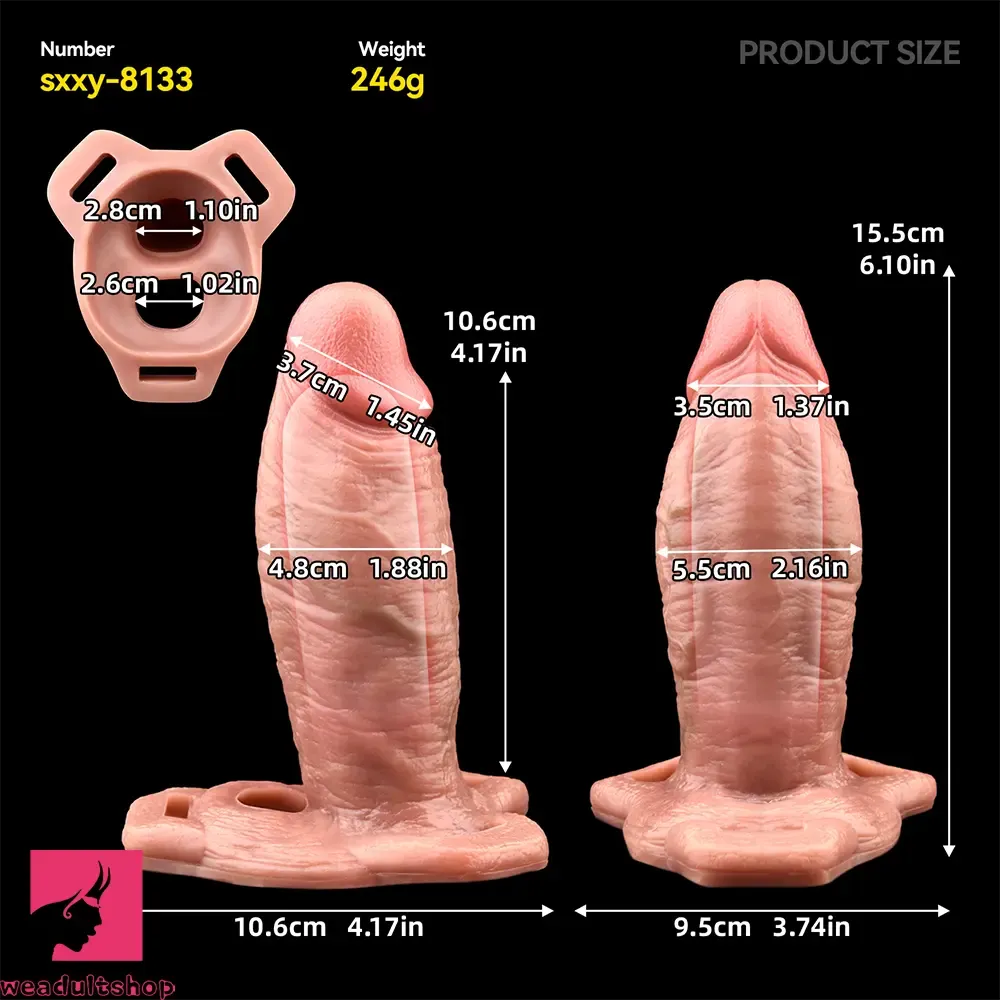 6.1in Lifelike Silicone Soft Strap on Penis Extender Cock Sleeve Dildo Cock