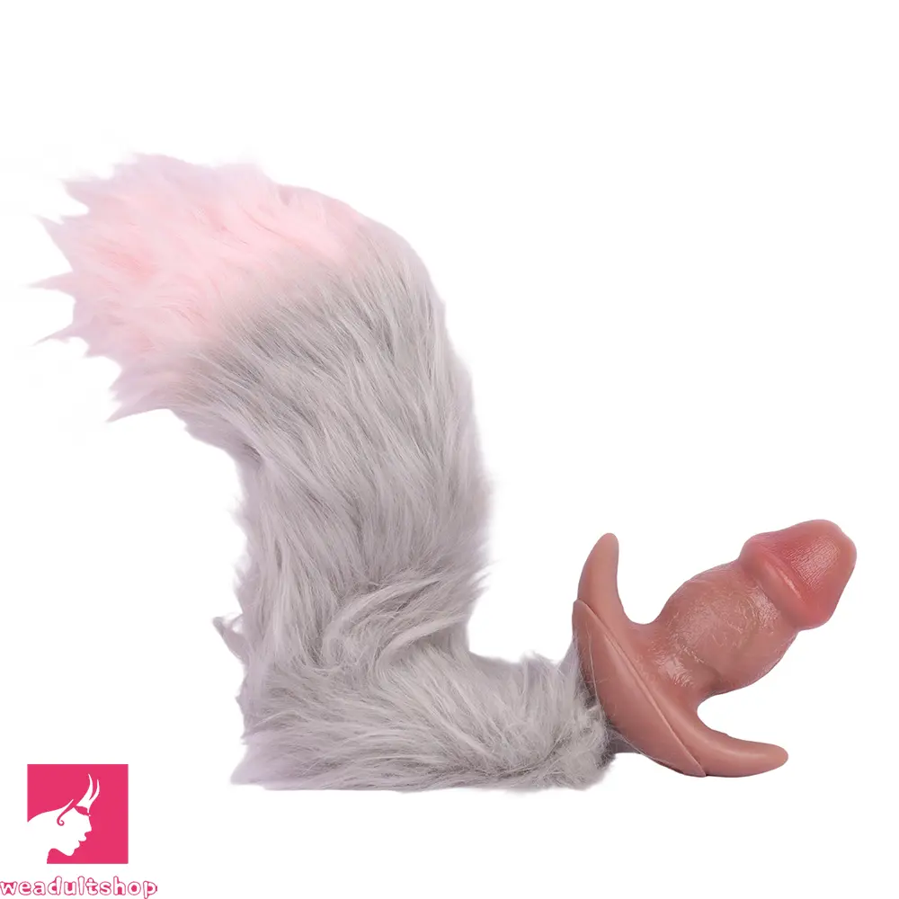 5.87in Small Automatic Vibrating Realistic Dildo Butt Plug Tail Mini Mouth Gag