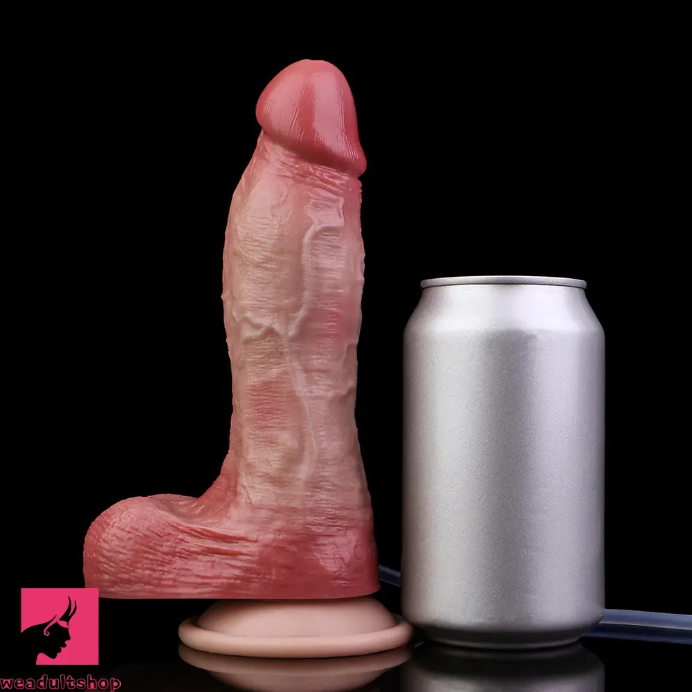 7.59in Liquid Silicone Double Layer Realistic Ejaculating Dildo For Love