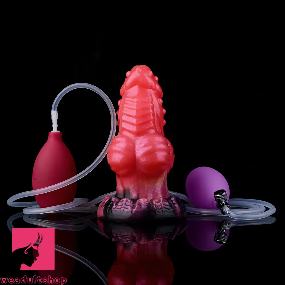 5.71in Fantasy Knot Spiked Silicone Soft Inflatable Spraying Water Real Dildo