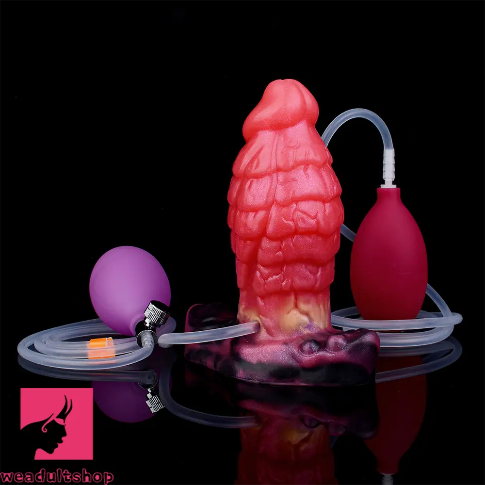 5.31in Fantasy Silicone Soft Inflatable Spraying Water Dildo For Anus Sex