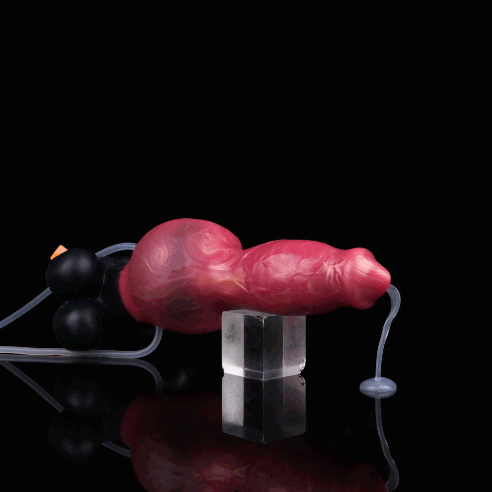 7.24in 9.21in Ejaculating Inflatable Dog Knot Silicone Soft Penis Odd Dildo