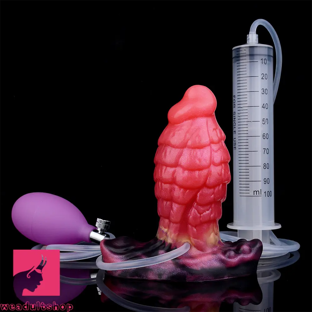 5.31in Fantasy Silicone Soft Inflatable Spraying Water Dildo For Anus Sex