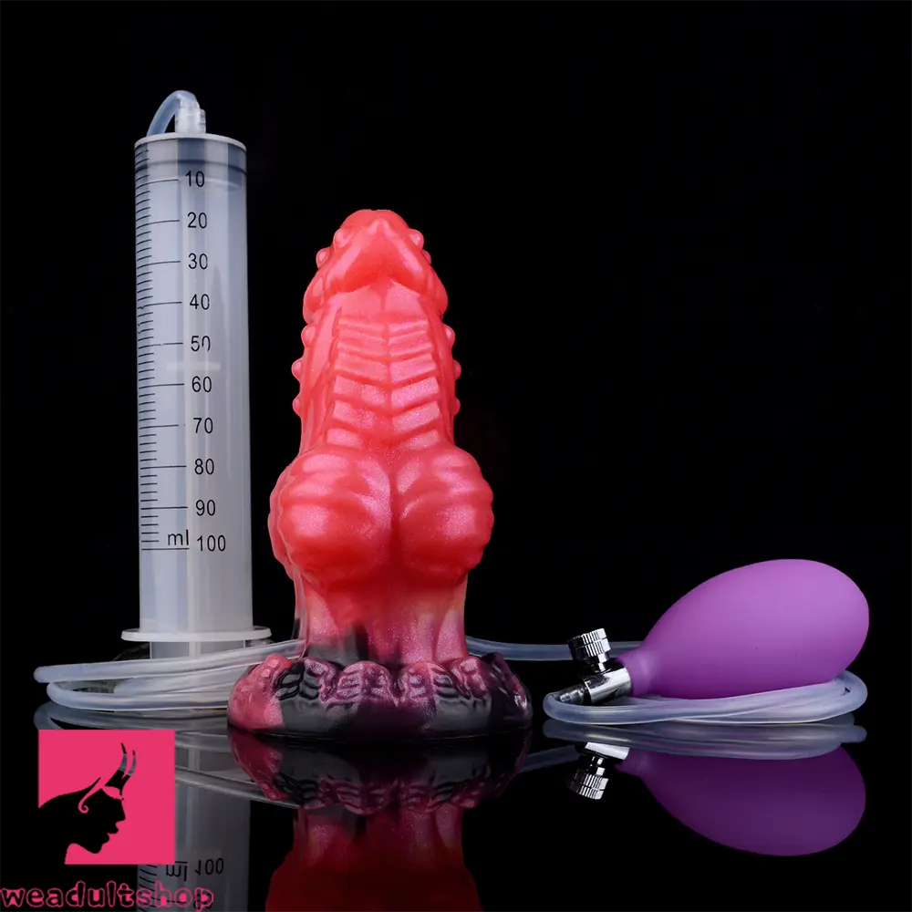 5.71in Fantasy Knot Spiked Silicone Soft Inflatable Spraying Water Real Dildo