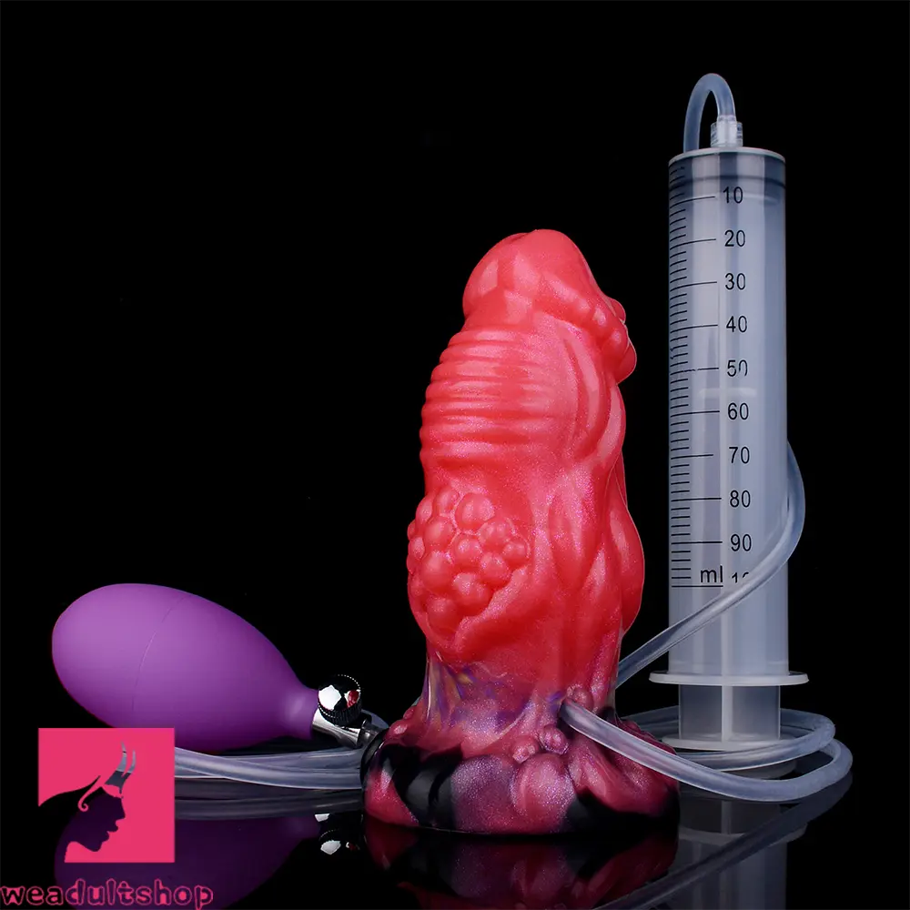 5.51in Fantasy Odd Silicone Soft Inflatable Spraying Water Dildo For Anus