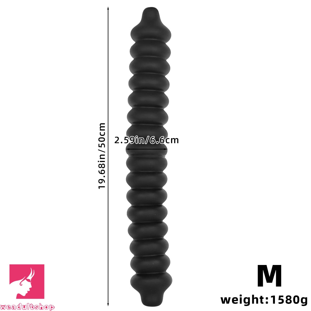 19.68in Silicone Long Large Double Head Threaded Fat Anal Plug Cock Dildo