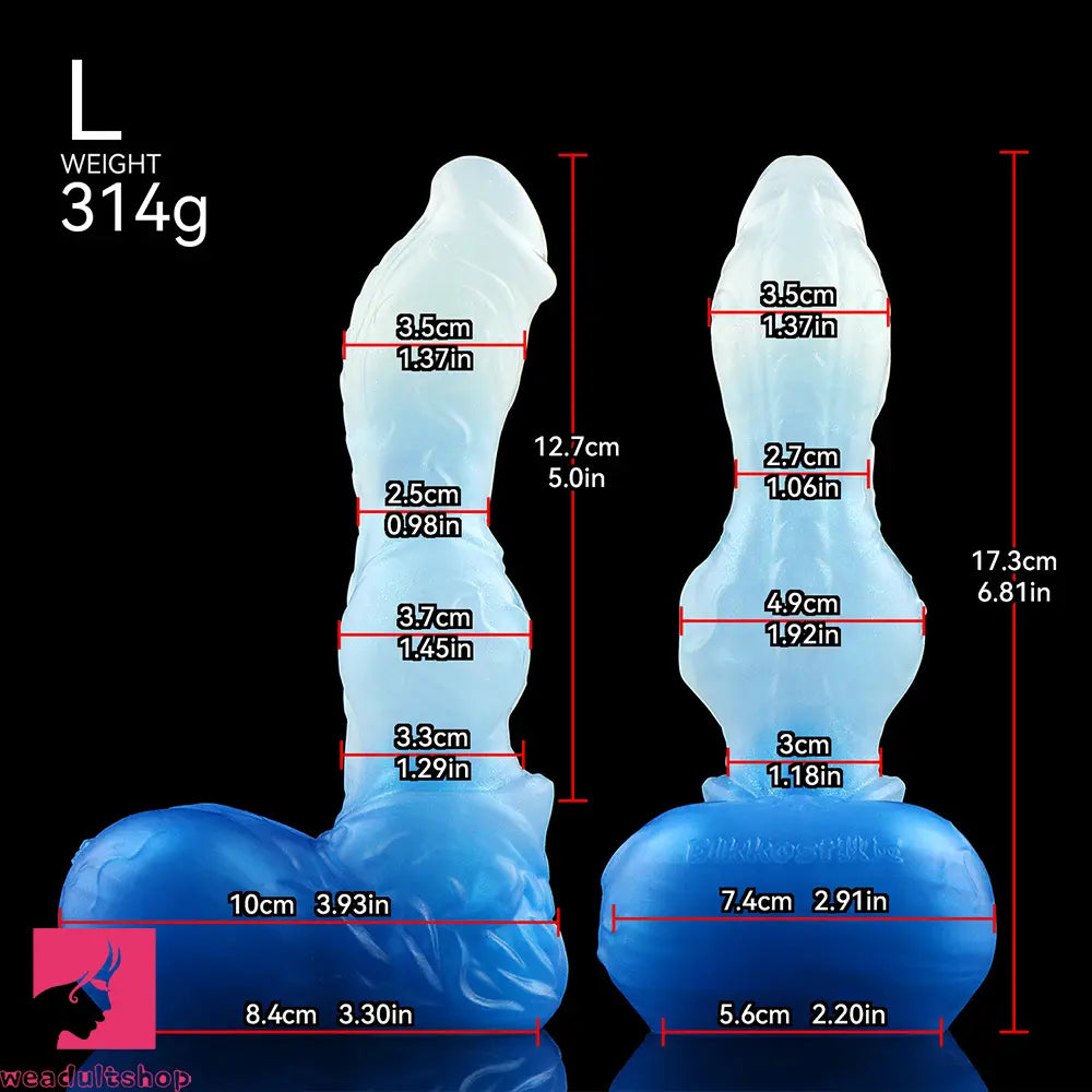 4.56in 5.9in 6.81in 8.07in Dog Knot Silicone Soft Fantasy Cock Anal Dildo