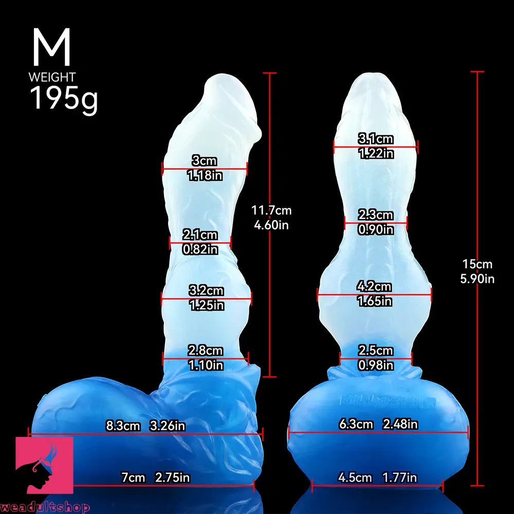 4.56in 5.9in 6.81in 8.07in Dog Knot Silicone Soft Fantasy Cock Anal Dildo