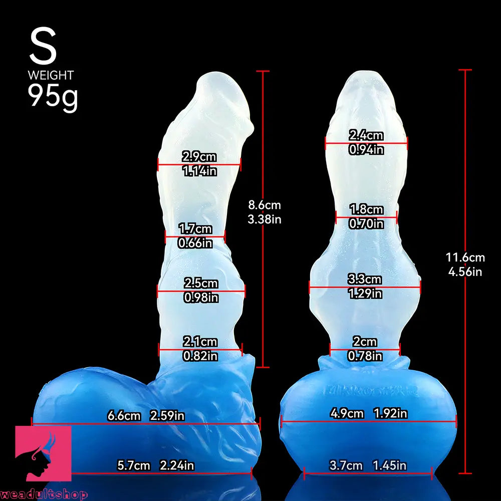 4.56in 5.9in 6.81in 8.07in Dog Knot Silicone Soft Fantasy Cock Anal Dildo