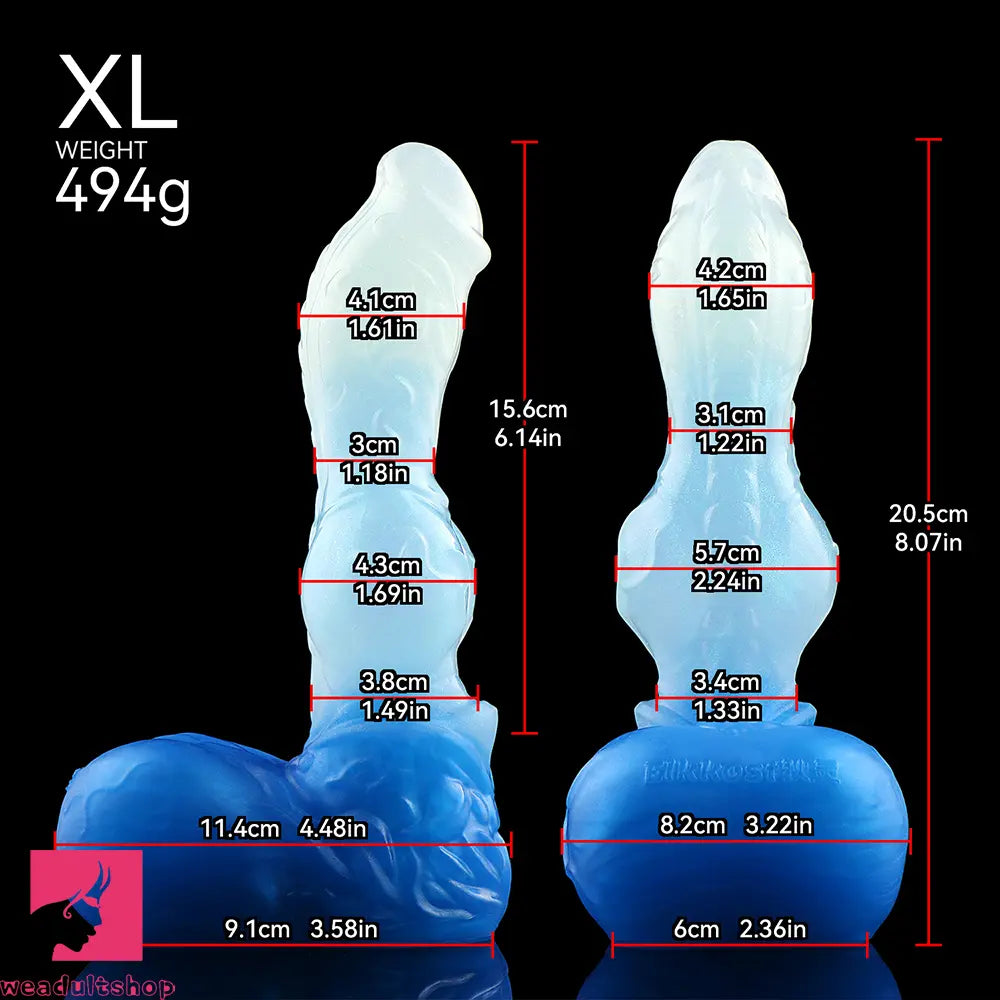 4.56in 5.9in 6.81in 8.07in Dog Knot Silicone Soft Fantasy Cock Anal Dildo
