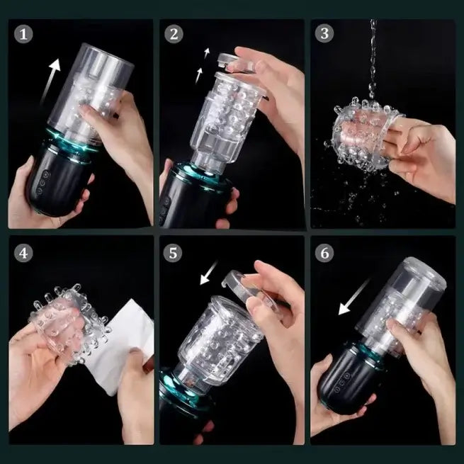 3D Vagina 7 Thrusting Rotating Hands Free Male Masturbator