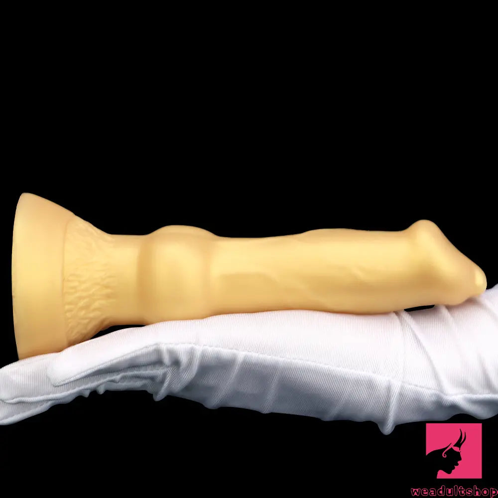 3.81in 7.48in Gold Silicone Soft Small Dog Dildo For Anal Vaginal Toy