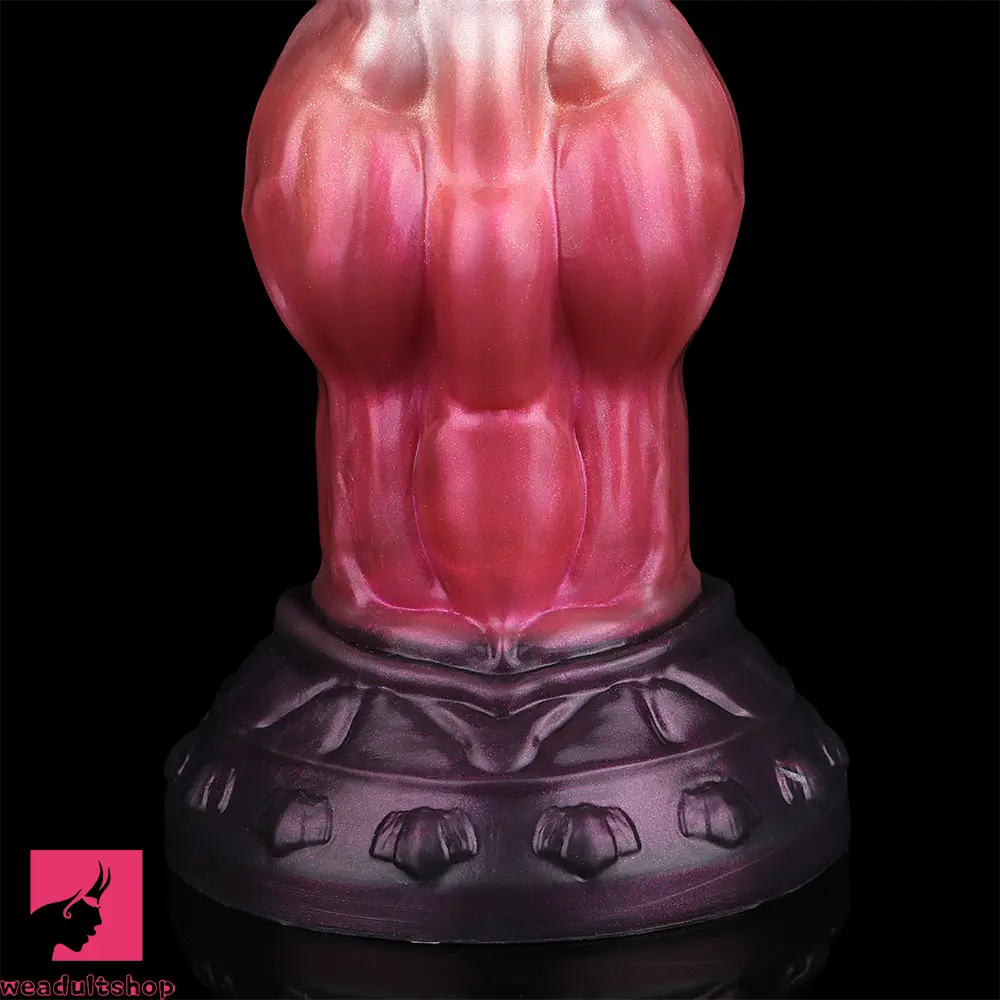 9.76in Knotted Monster Animal Double Layer Silicone Dildo Female Toy