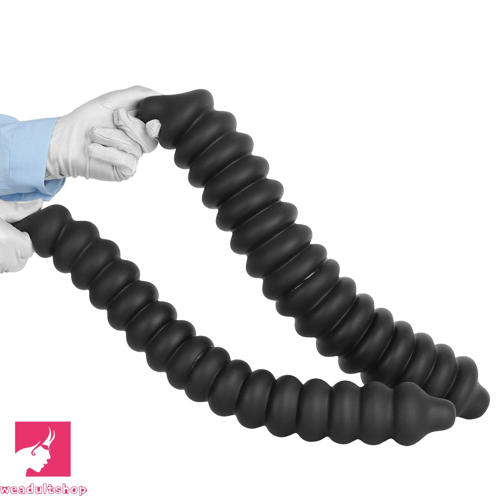 19.68in Silicone Long Large Double Head Threaded Fat Anal Plug Cock Dildo