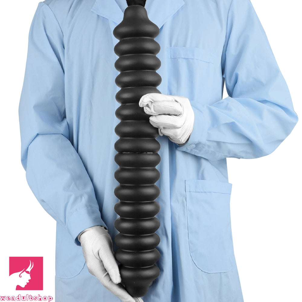 19.68in Silicone Long Large Double Head Threaded Fat Anal Plug Cock Dildo