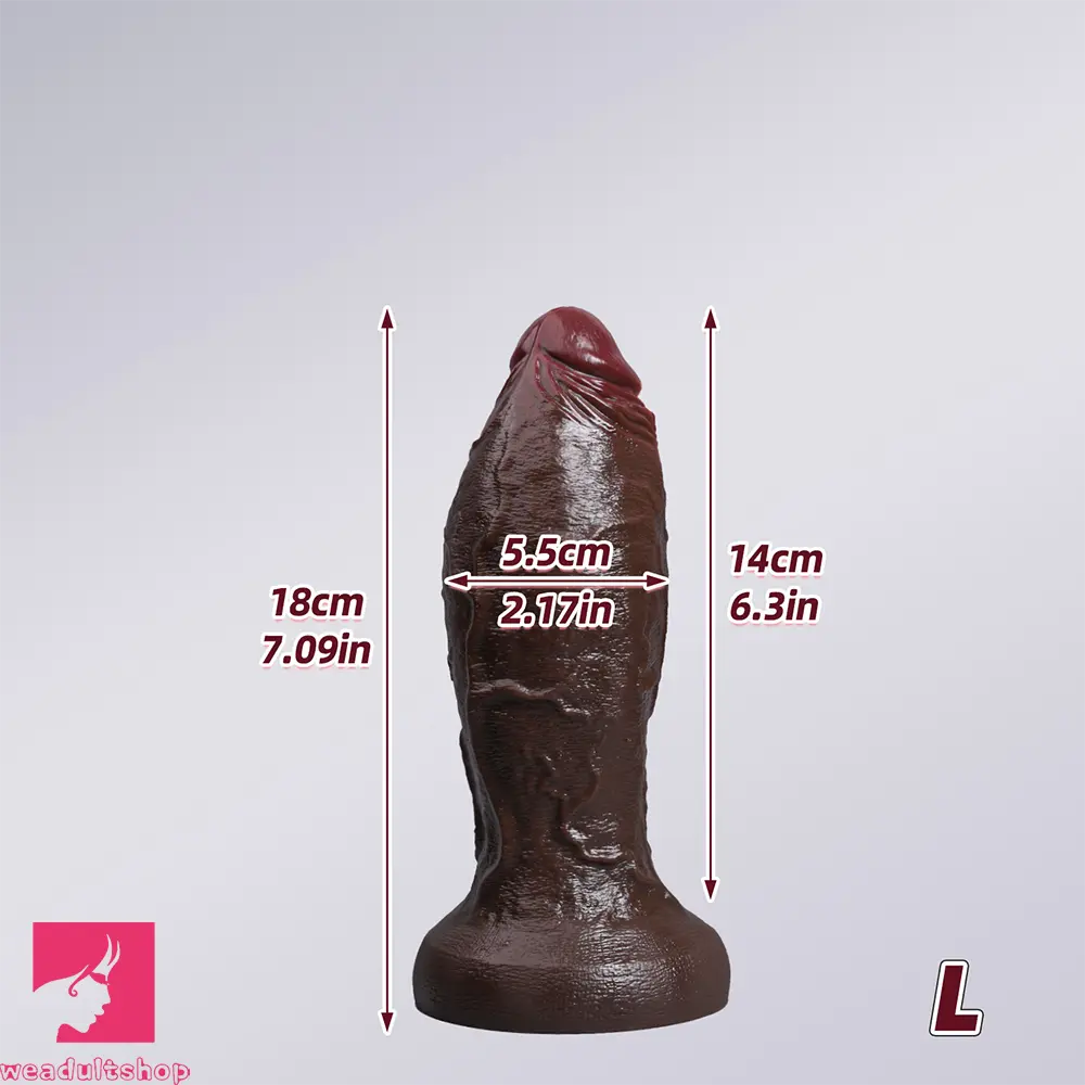 5.91in 6.3in 7.09in 9.45in 11.81in Big Ebony Thick Silicone Real Dildo