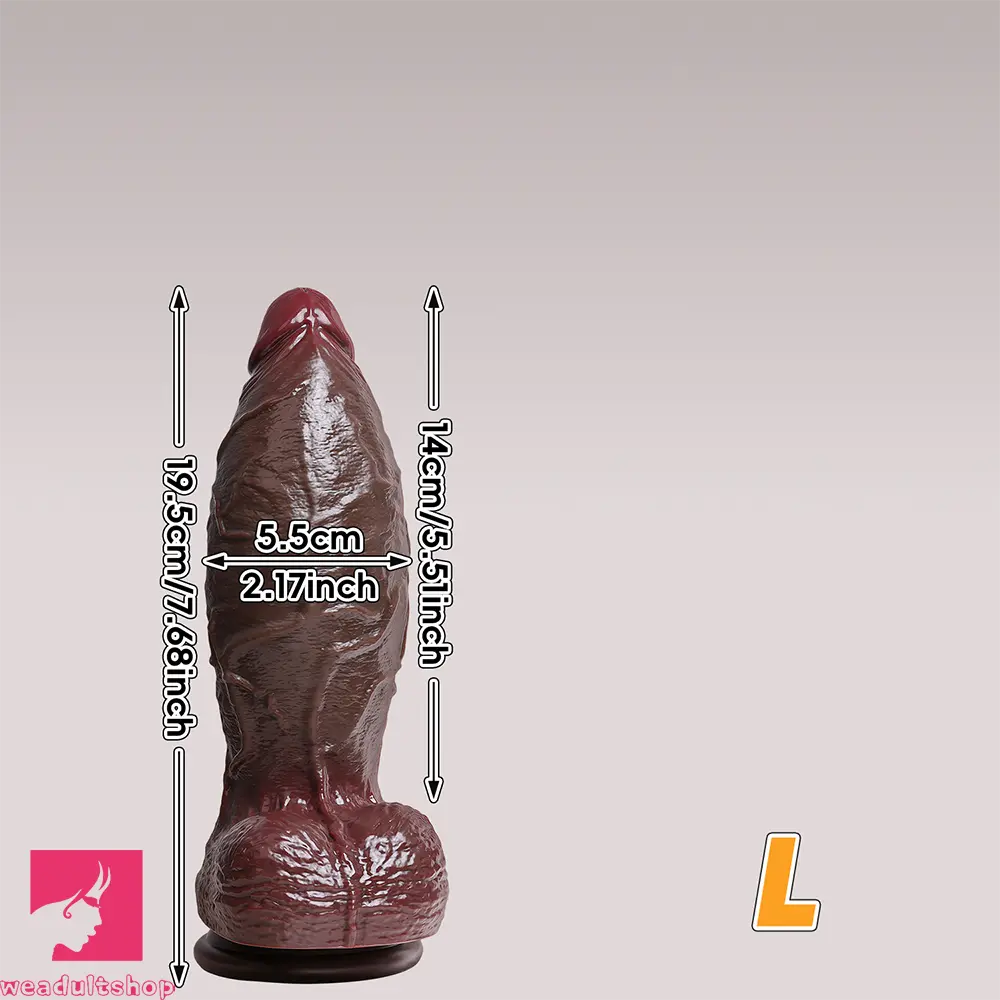 6.3in 7.09in 7.68in 10.24in 13in Big Silicone Ebony Dildo Adult Penis Toy