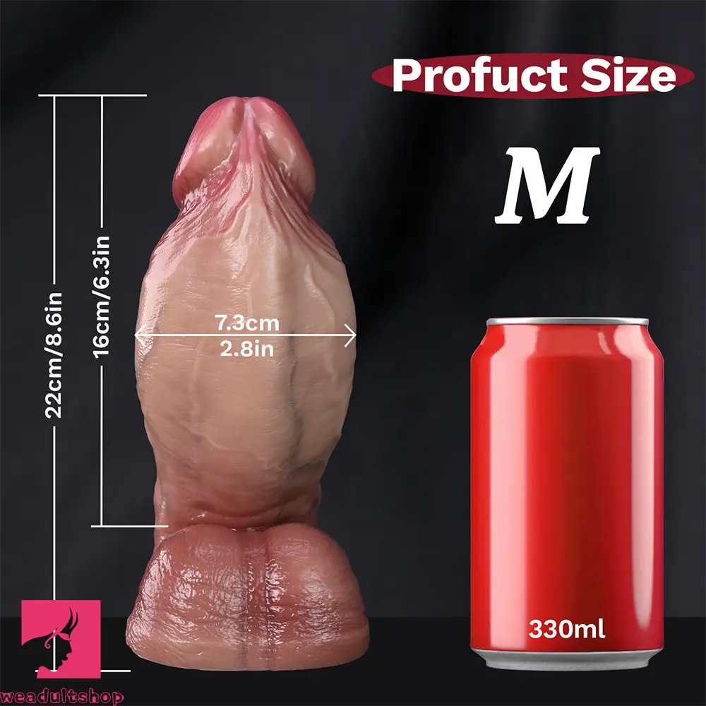 7in 8.6in 9.8in Protruding Cyan Veins Dildo With Winkkled Balls Thick Dildo