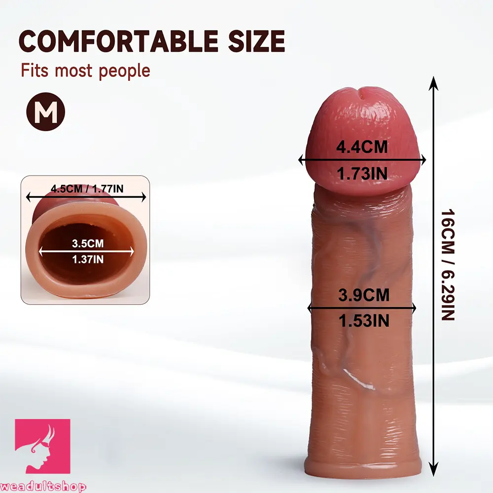 5.51in 6.29in 8.26in Male Silicone Dildo Cock Sleeve For G Spot Anal Sex