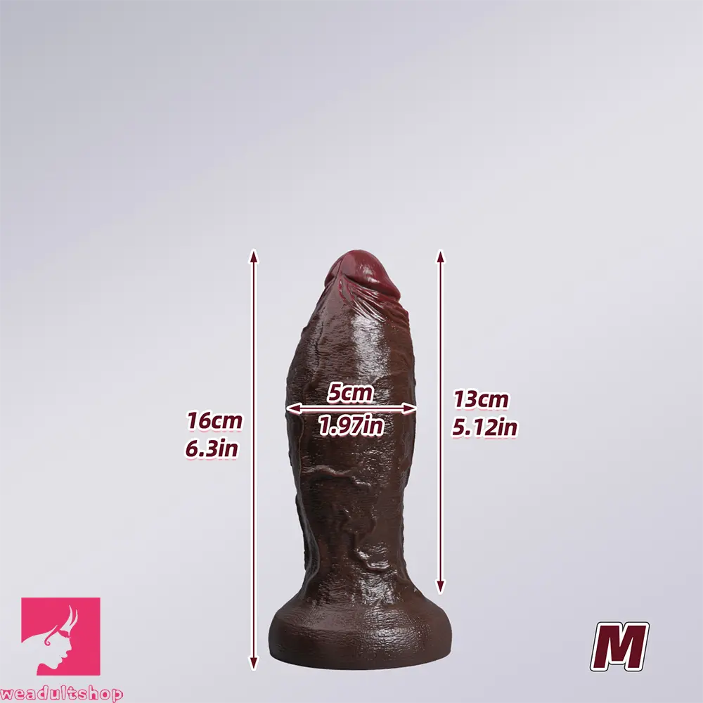 5.91in 6.3in 7.09in 9.45in 11.81in Big Ebony Thick Silicone Real Dildo