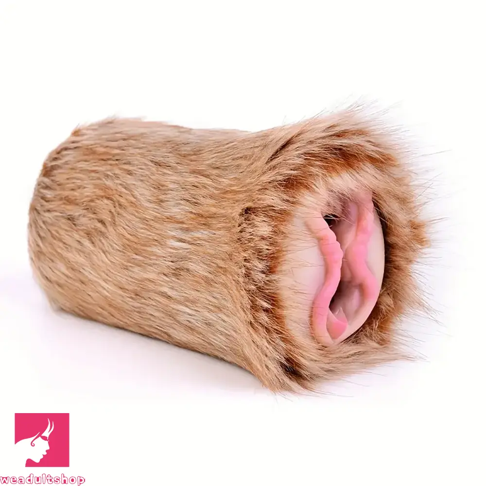 Durable Silicone Animal Fur Pocket Pussy With Lifelike Vagina Anus