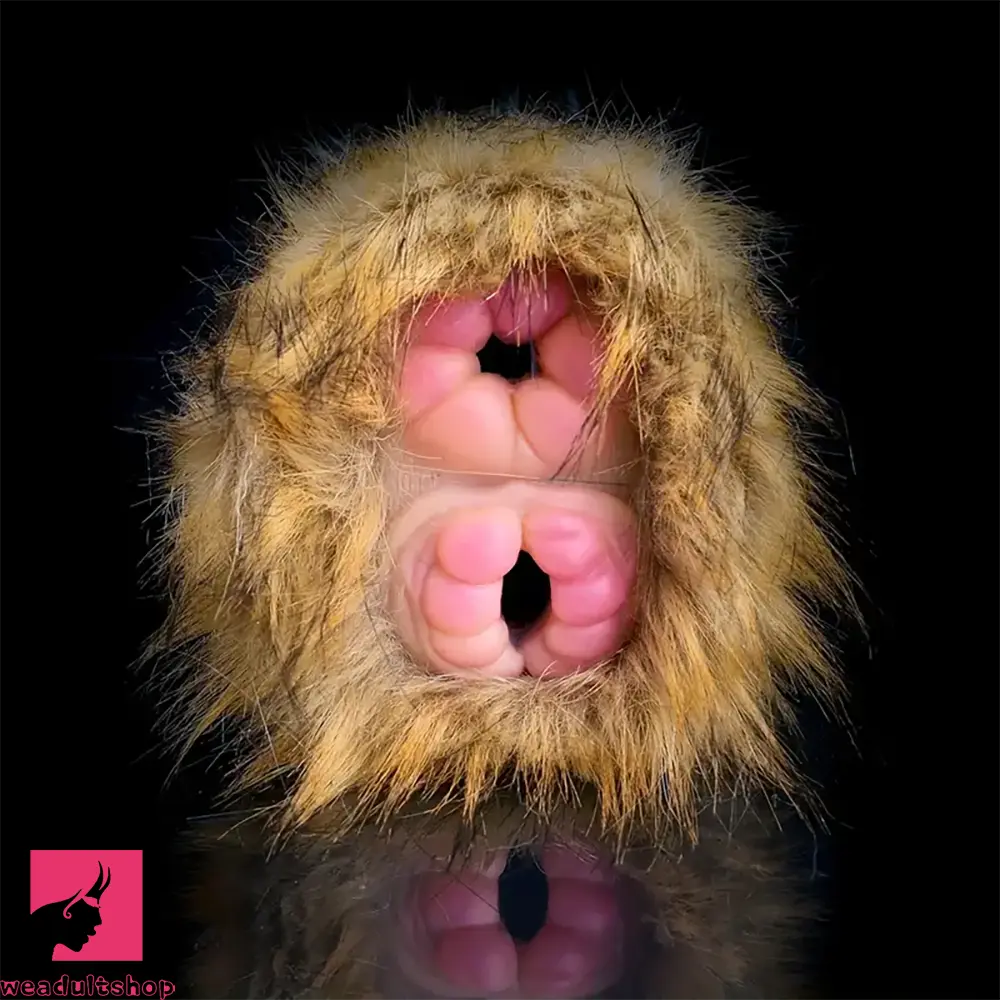 Dual Channel Monkey Fur Animal Pussy Toy With Removable Faux