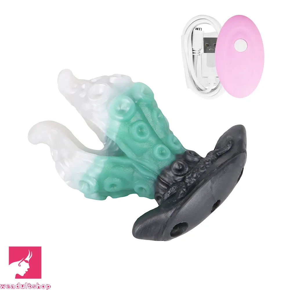 4.25in 5.15in 6.22in Odd Anchor Strap on Vibrating Mouth Gag Tentacle Dildo