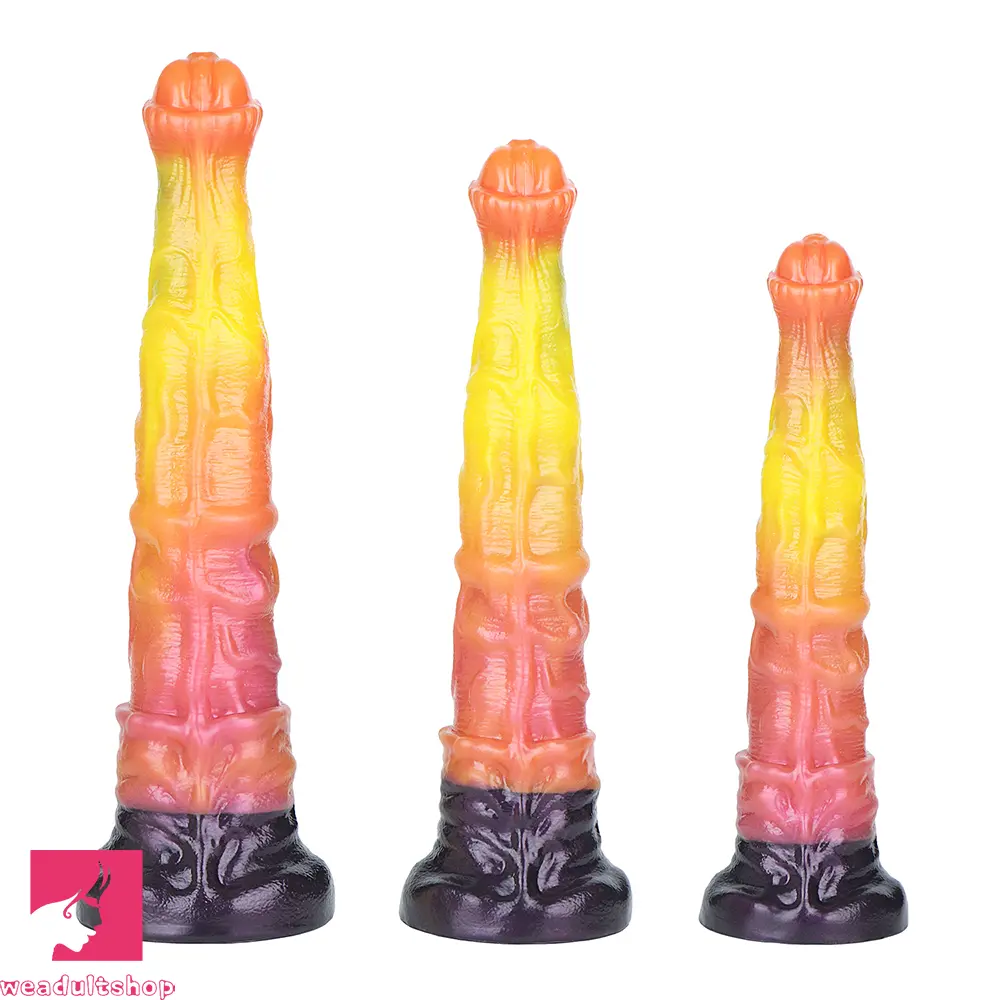 10.82in 13.85in 17.4in Dual Layer Silicone Horse Animal Huge Dildo Cock