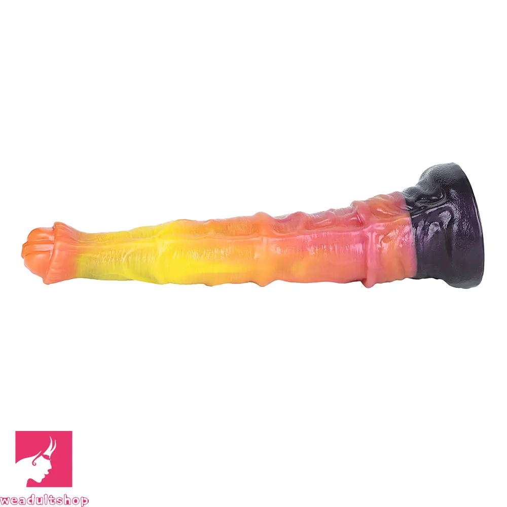 10.82in 13.85in 17.4in Dual Layer Silicone Horse Animal Huge Dildo Cock