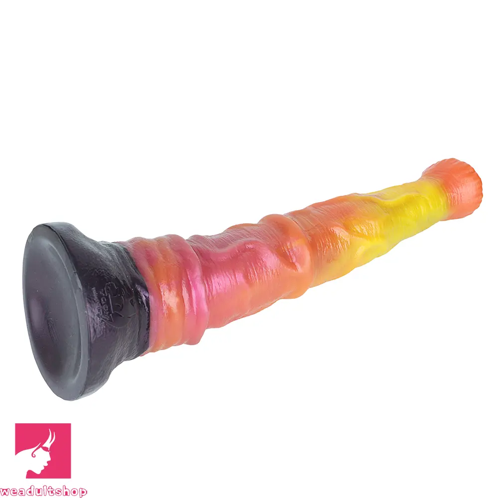 10.82in 13.85in 17.4in Dual Layer Silicone Horse Animal Huge Dildo Cock