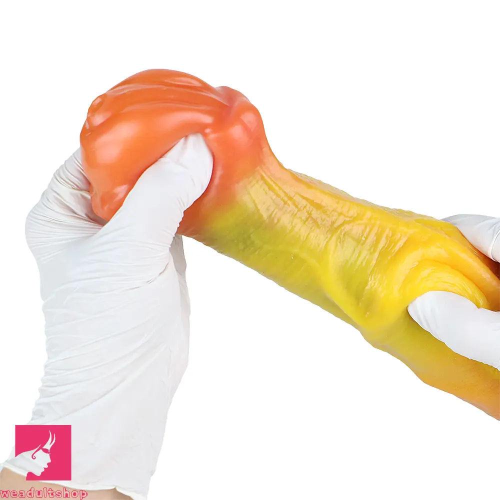 10.82in 13.85in 17.4in Dual Layer Silicone Horse Animal Huge Dildo Cock