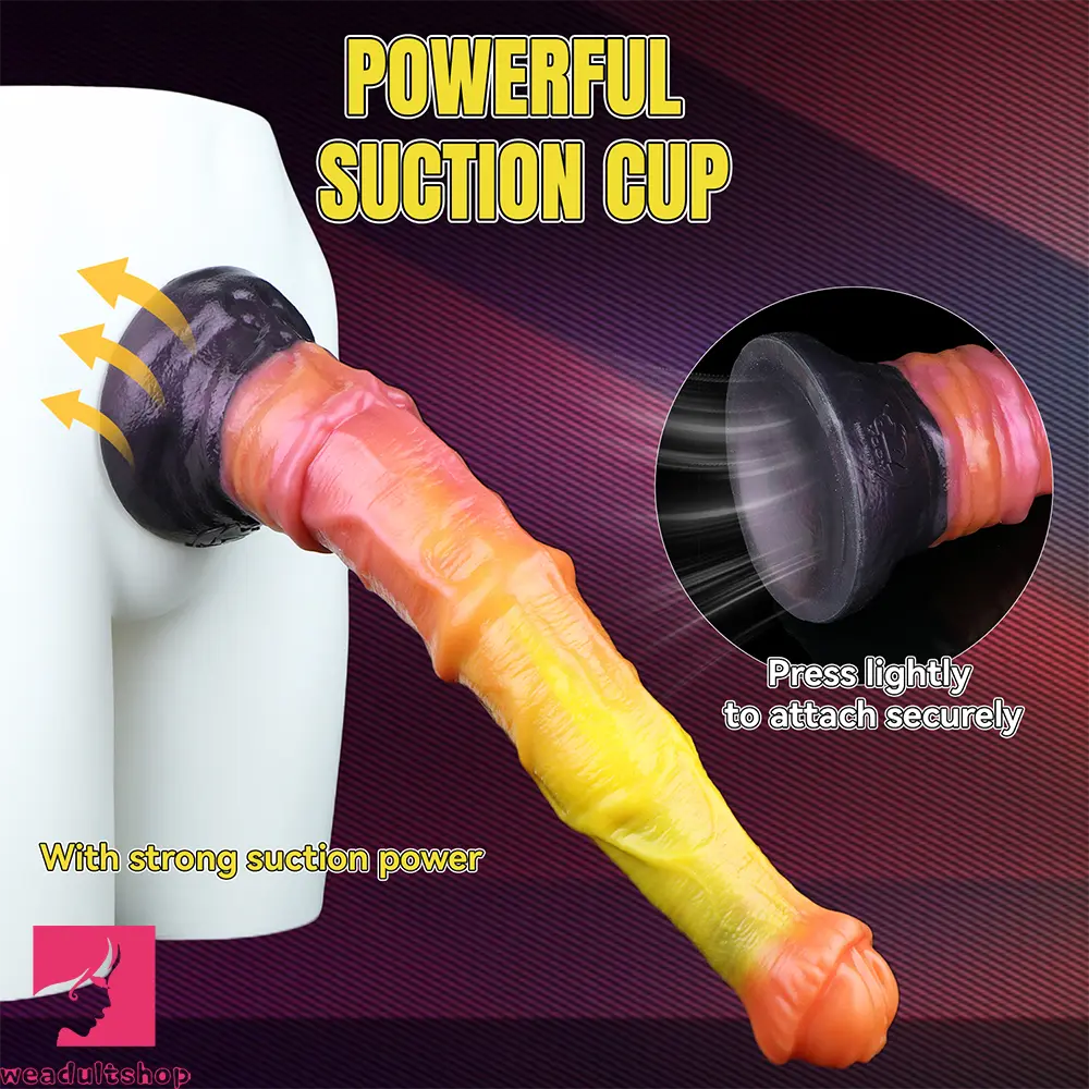 10.82in 13.85in 17.4in Dual Layer Silicone Horse Animal Huge Dildo Cock