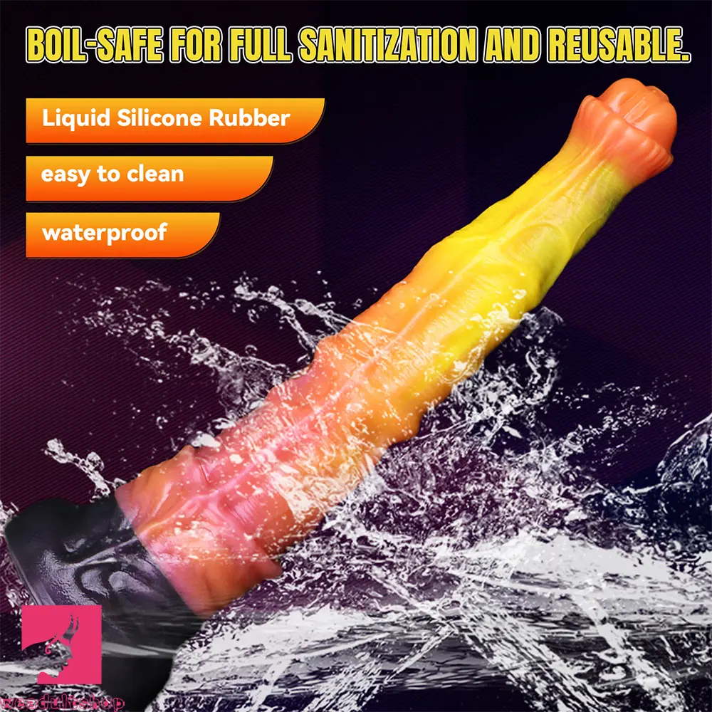10.82in 13.85in 17.4in Dual Layer Silicone Horse Animal Huge Dildo Cock