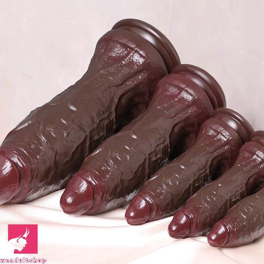 6.3in 7.09in 7.68in 10.24in 13in Big Silicone Ebony Dildo Adult Penis Toy
