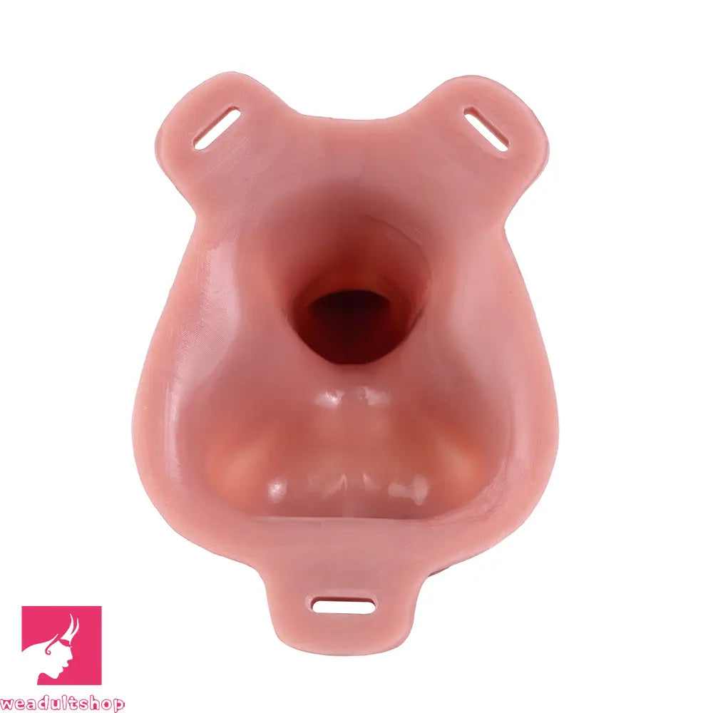 7.28in Hollow Strap on Real Dildo Flesh Tone Realistic Design Cock Toy