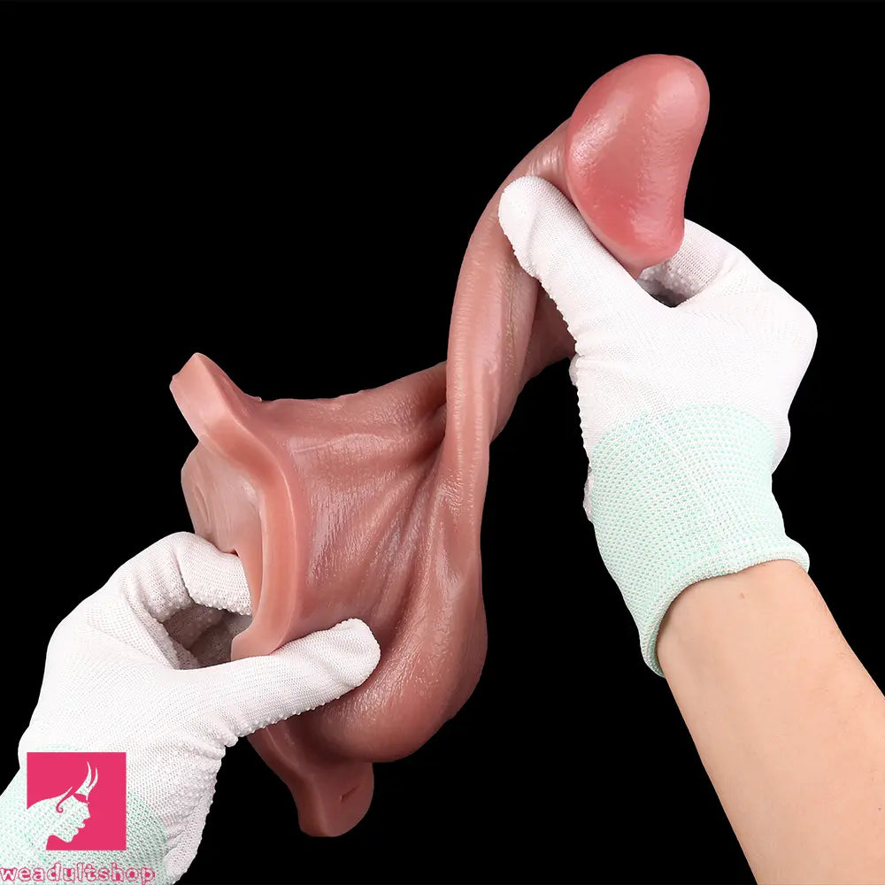 7.28in Hollow Strap on Real Dildo Flesh Tone Realistic Design Cock Toy